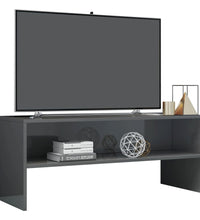 TV-Schrank Hochglanz-Grau 100x40x40 cm Holzwerkstoff