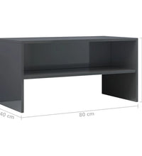 TV-Schrank Hochglanz-Grau 80x40x40 cm Holzwerkstoff