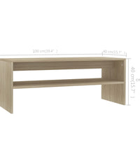 Couchtisch Sonoma-Eiche 100x40x40 cm Holzwerkstoff