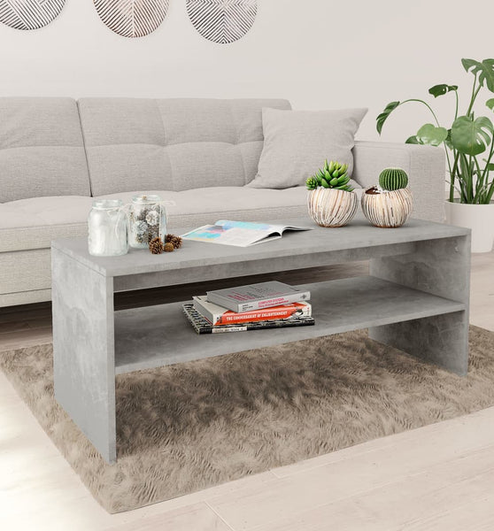 Couchtisch Betongrau 100x40x40 cm Holzwerkstoff
