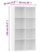 Bücherregal/Sideboard Weiß 66×30×130 cm Holzwerkstoff
