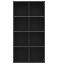 Bücherregal/Sideboard Schwarz 66×30×130 cm Holzwerkstoff