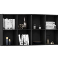 Bücherregal/Sideboard Schwarz 66×30×130 cm Holzwerkstoff