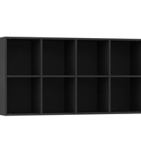 Bücherregal/Sideboard Schwarz 66×30×130 cm Holzwerkstoff