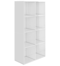 Bücherregal/Sideboard Hochglanz-Weiß 66×30×130 cm Holzwerkstoff