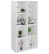Bücherregal/Sideboard Hochglanz-Weiß 66×30×130 cm Holzwerkstoff