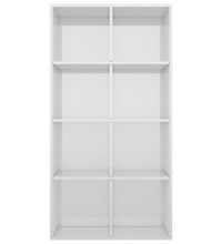 Bücherregal/Sideboard Hochglanz-Weiß 66×30×130 cm Holzwerkstoff
