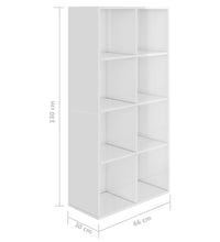 Bücherregal/Sideboard Hochglanz-Weiß 66×30×130 cm Holzwerkstoff