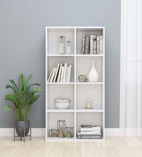 Bücherregal/Sideboard Hochglanz-Weiß 66×30×130 cm Holzwerkstoff