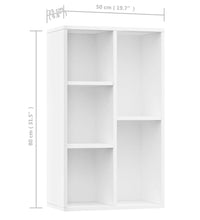 Bücherregal/Sideboard Weiß 50x25x80 cm Holzwerkstoff