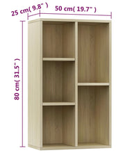 Bücherregal/Sideboard Sonoma Eiche 50x25x80 cm Holzwerkstoff