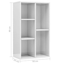 Bücherregal/Sideboard Hochglanz-Weiß 50x25x80 cm Holzwerkstoff