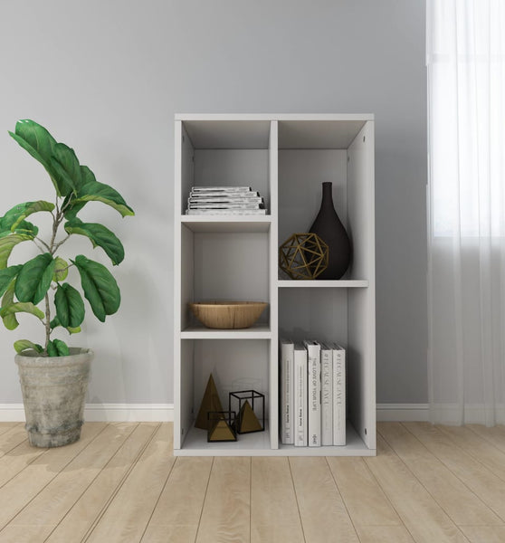 Bücherregal/Sideboard Hochglanz-Weiß 50x25x80 cm Holzwerkstoff
