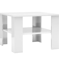 Couchtisch Hochglanz-Weiß 60x60x42 cm Holzwerkstoff