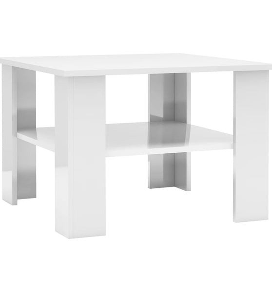 Couchtisch Hochglanz-Weiß 60x60x42 cm Holzwerkstoff