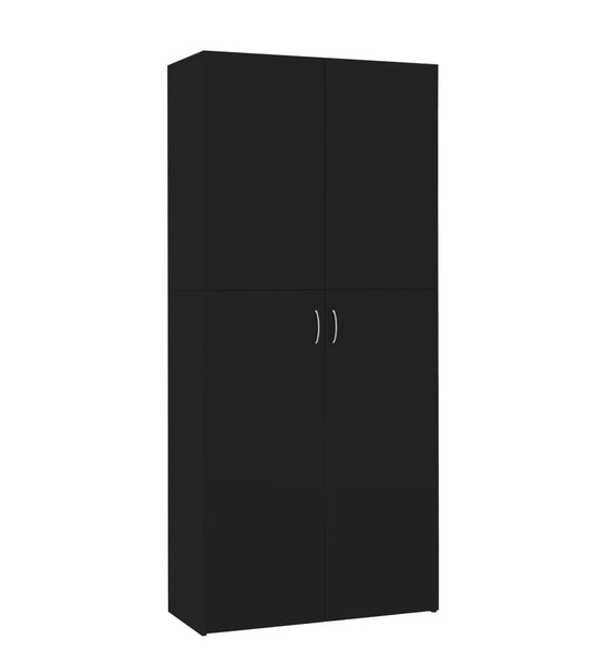 Schuhschrank Schwarz 80x35,5x180 cm Holzwerkstoff