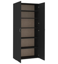 Schuhschrank Schwarz 80x35,5x180 cm Holzwerkstoff