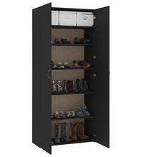 Schuhschrank Schwarz 80x35,5x180 cm Holzwerkstoff