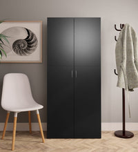 Schuhschrank Schwarz 80x35,5x180 cm Holzwerkstoff