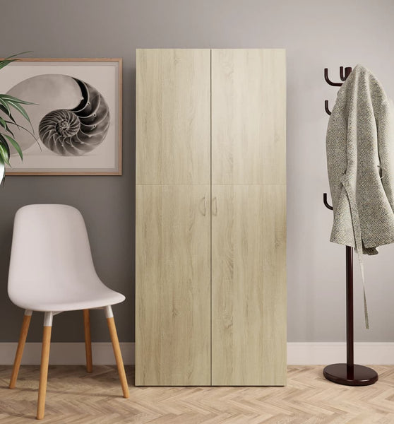 Schuhschrank Sonoma-Eiche 80x35,5x180 cm Holzwerkstoff
