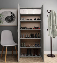 Schuhschrank Betongrau 80x35,5x180 cm Holzwerkstoff