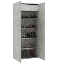 Schuhschrank Betongrau 80x35,5x180 cm Holzwerkstoff