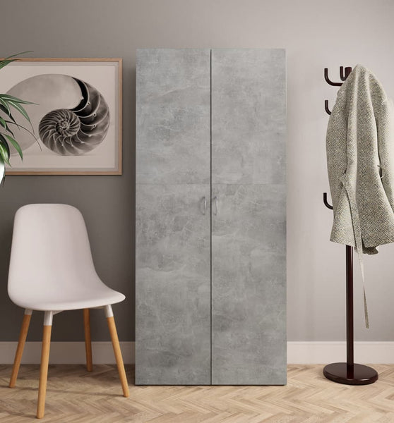 Schuhschrank Betongrau 80x35,5x180 cm Holzwerkstoff