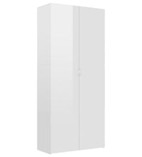 Schuhschrank Hochglanz-Weiß 80x35,5x180 cm Holzwerkstoff