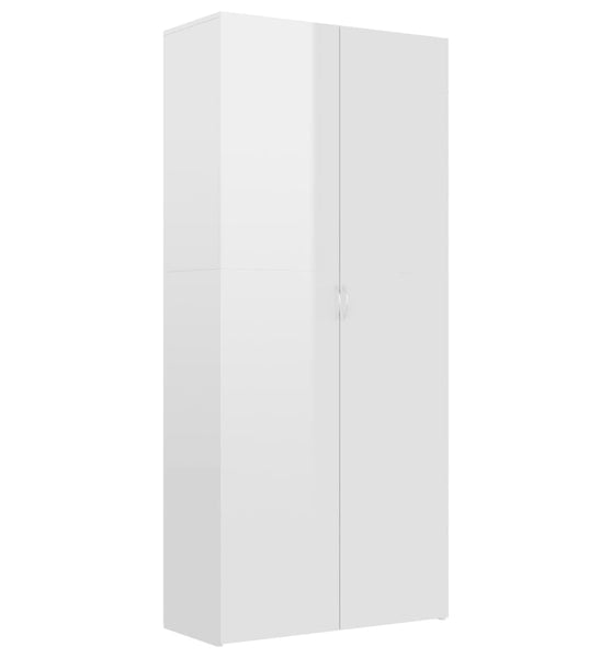 Schuhschrank Hochglanz-Weiß 80x35,5x180 cm Holzwerkstoff