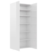 Schuhschrank Hochglanz-Weiß 80x35,5x180 cm Holzwerkstoff