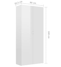 Schuhschrank Hochglanz-Weiß 80x35,5x180 cm Holzwerkstoff