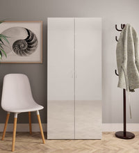 Schuhschrank Hochglanz-Weiß 80x35,5x180 cm Holzwerkstoff