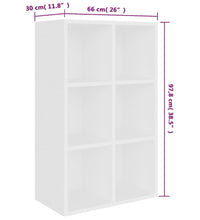 Bücherregal/Sideboard Weiß 66x30x98 cm Holzwerkstoff