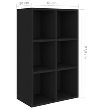 Bücherregal/Sideboard Schwarz 66x30x98 cm Holzwerkstoff
