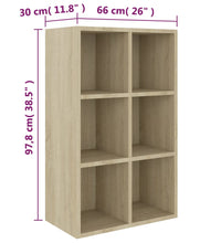 Bücherregal/Sideboard Sonoma-Eiche 66x30x98 cm Holzwerkstoff