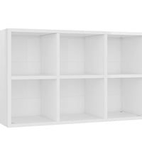 Bücherregal/Sideboard Hochglanz-Weiß 66x30x98 cm Holzwerkstoff