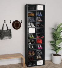 Schuhschrank Schwarz 54x34x183 cm Holzwerkstoff