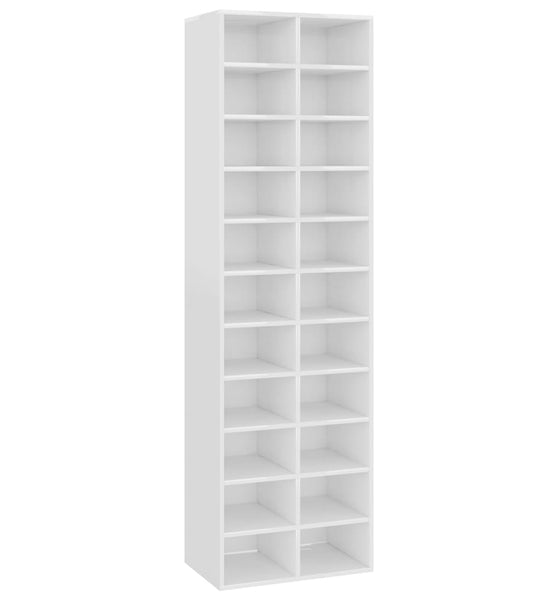 Schuhschrank Hochglanz-Weiß 54x34x183 cm Holzwerkstoff