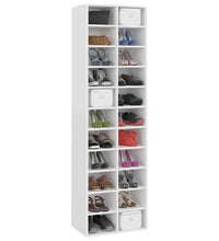 Schuhschrank Hochglanz-Weiß 54x34x183 cm Holzwerkstoff