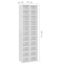 Schuhschrank Hochglanz-Weiß 54x34x183 cm Holzwerkstoff