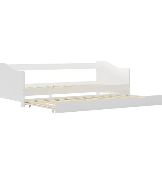 Ausziehsofa Bettgestell Weiß Kiefernholz 90×200 cm