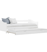 Ausziehsofa Bettgestell Weiß Kiefernholz 90×200 cm