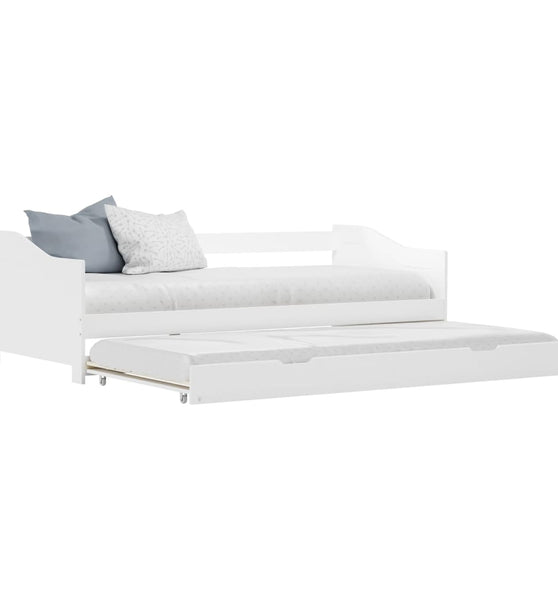 Ausziehsofa Bettgestell Weiß Kiefernholz 90×200 cm