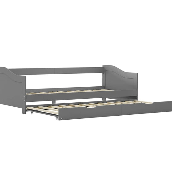 Ausziehsofa Bettgestell Grau Kiefernholz 90×200 cm