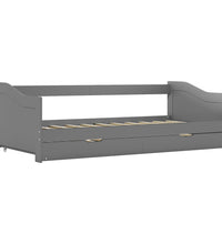 Ausziehsofa Bettgestell Grau Kiefernholz 90×200 cm