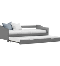 Ausziehsofa Bettgestell Grau Kiefernholz 90×200 cm