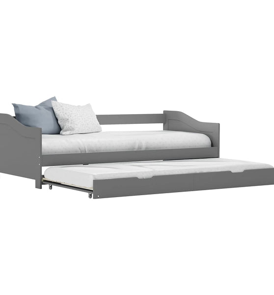 Ausziehsofa Bettgestell Grau Kiefernholz 90×200 cm