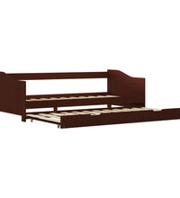 Ausziehsofa Bettgestell Dunkelbraun Kiefernholz 90×200 cm