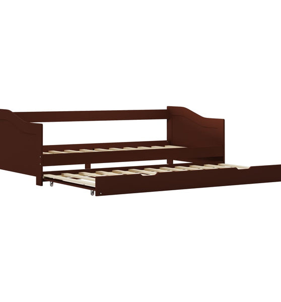 Ausziehsofa Bettgestell Dunkelbraun Kiefernholz 90×200 cm