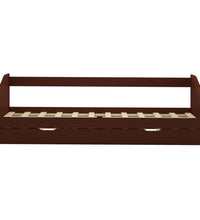 Ausziehsofa Bettgestell Dunkelbraun Kiefernholz 90×200 cm